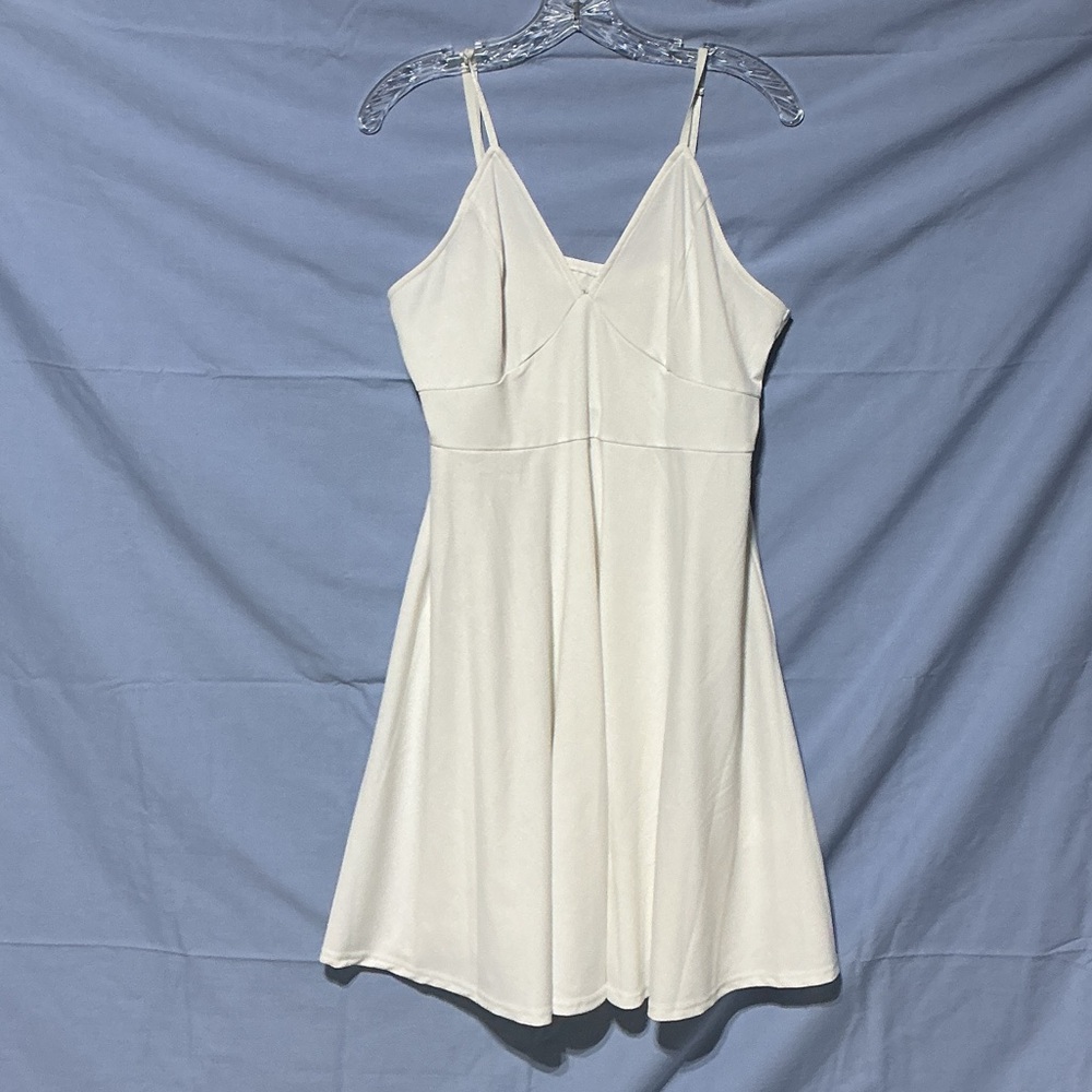 Elesol Womens White Vneck Skaters Dress Sz XL